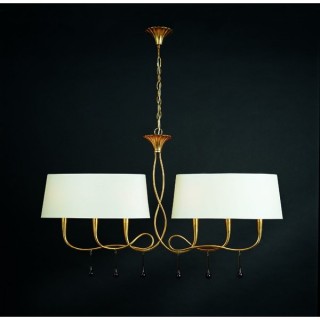 LAMP. PAOLA PINTURA ORO 6L 2 BRAZOS LINEAL