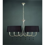 LAMP. PAOLA PINTURA PLATA 6L 2 BRAZOS LINEAL