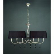 LAMP. PAOLA PINTURA PLATA 6L 2 BRAZOS LINEAL